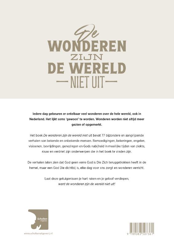 Achterkant van De wonderen zijn de wereld niet uit