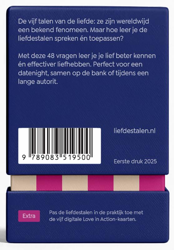 Achterkant van Liefdestalen gesprekskaartenset