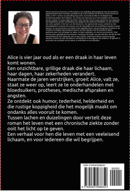 Achterkant van Alice en haar draak