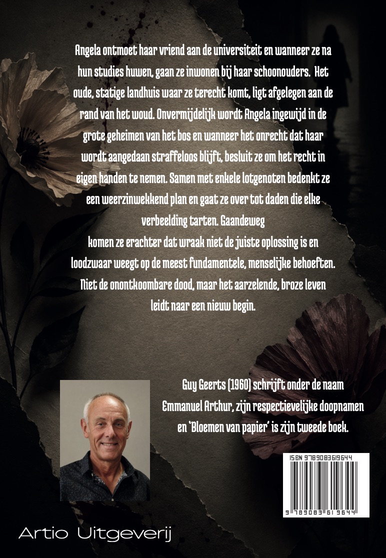 Achterkant van Bloemen van papier