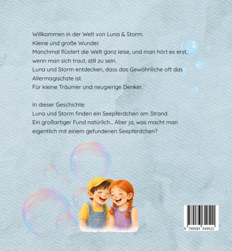 Achterkant van Luna und Storm und das seepferdchen Silber