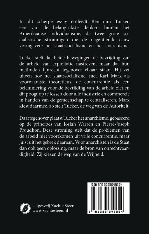 Achterkant van Staatssocialisme en Anarchisme