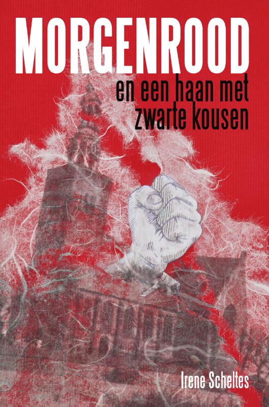 Achterkant van Morgenrood en een haan met zwarte kousen