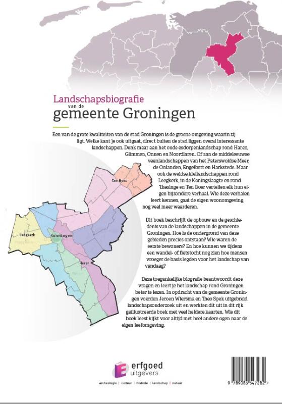 Achterkant van Landschapsbiografie van de gemeente Groningen