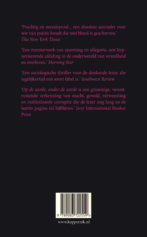 Achterkant van Op de aarde, onder de aarde
