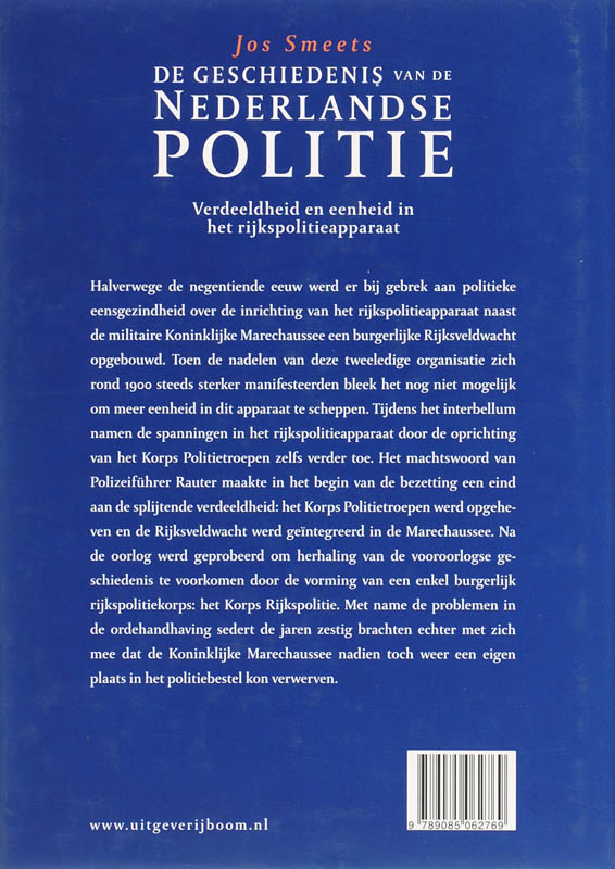 Achterkant van Verdeeldheid en eenheid in het rijkspolitieapparaat