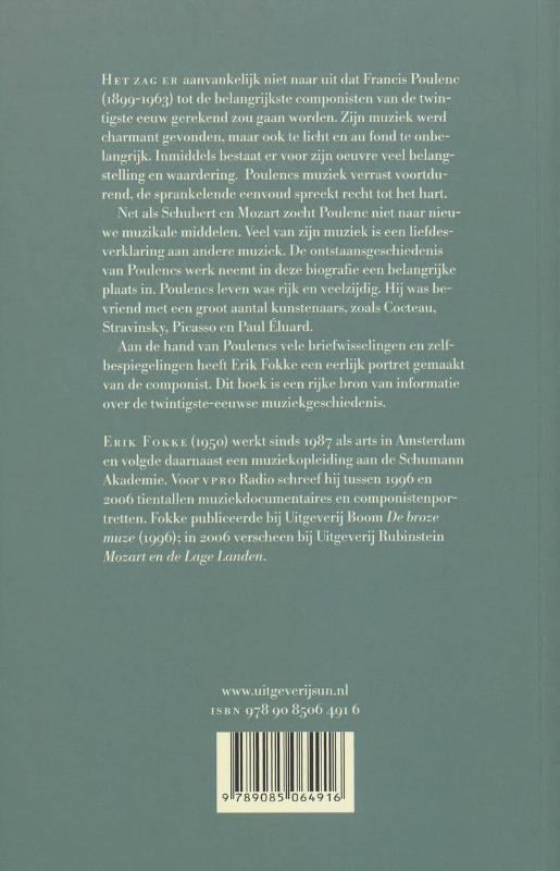 Achterkant van Francis Poulenc