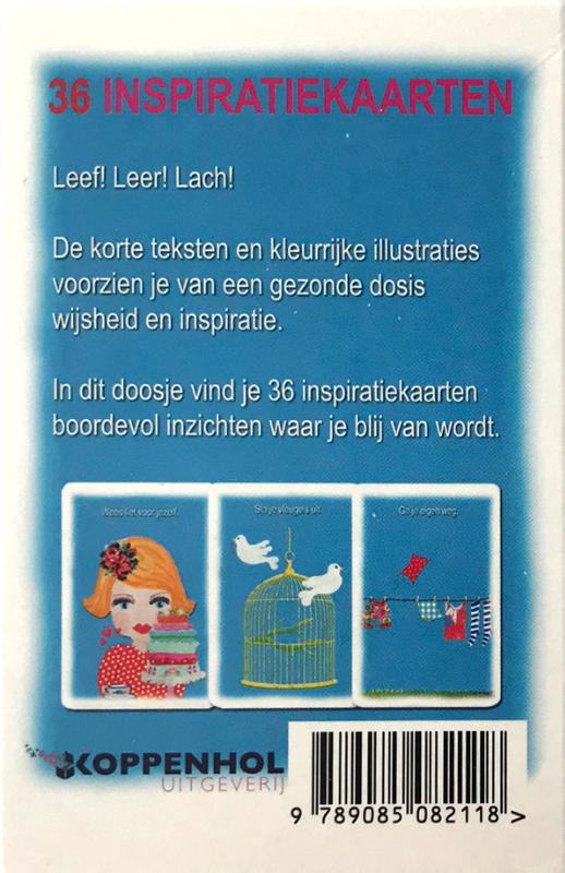 Achterkant van 36 inspiratiekaarten