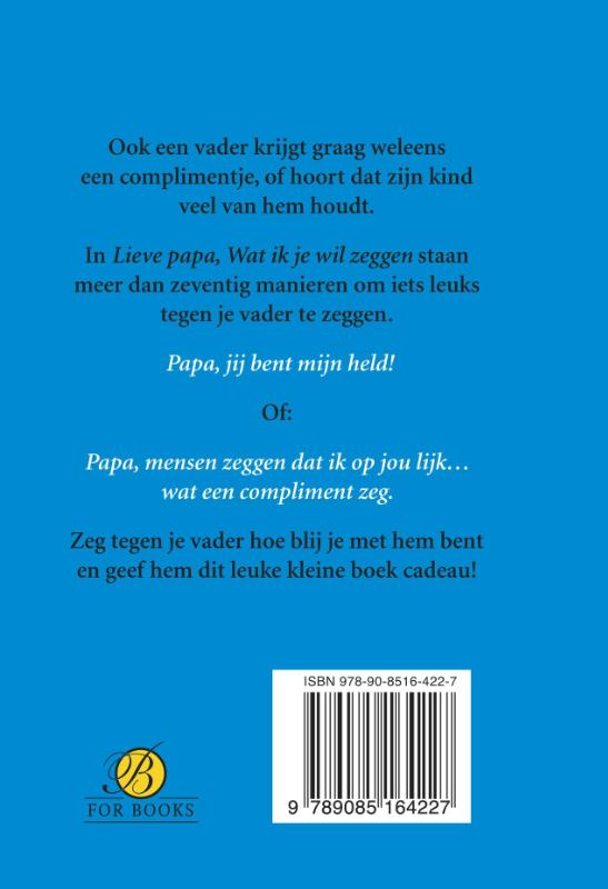 Achterkant van Lieve papa