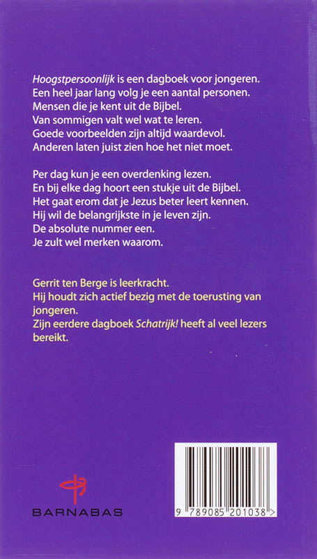 Achterkant van Hoogstpersoonlijk