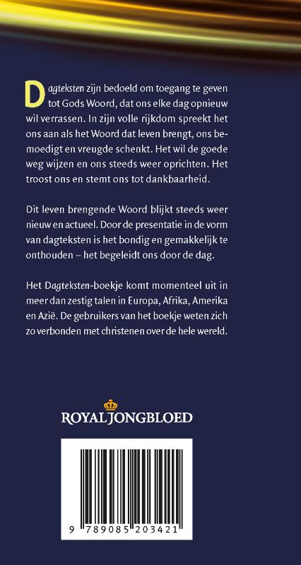 Achterkant van Dagteksten 2023
