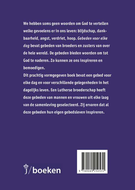 Achterkant van Gebeden voor elke dag
