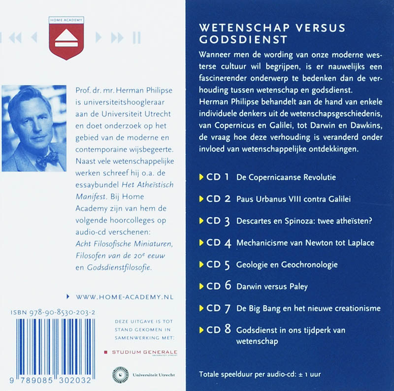 Achterkant van Wetenschap versus Godsdienst