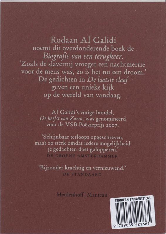 Achterkant van De laatste slaaf