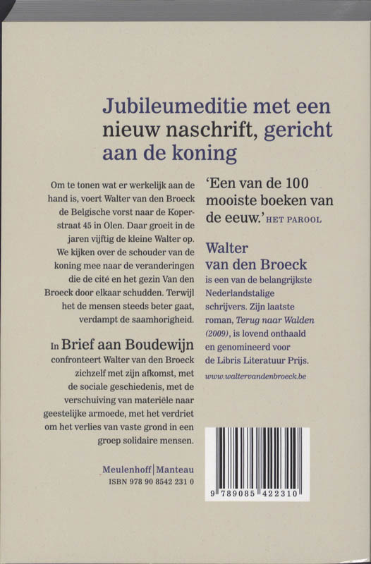 Achterkant van Brief aan Boudewijn