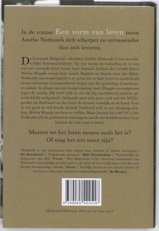 Achterkant van Een vorm van leven
