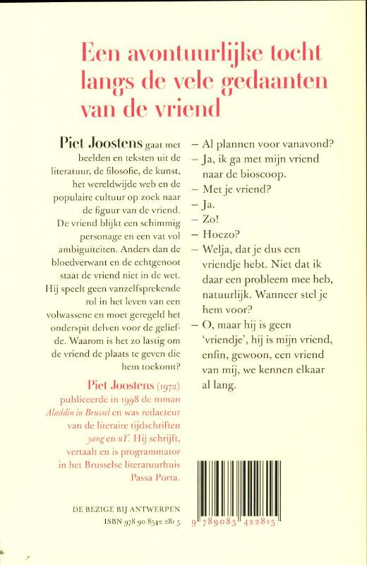 Achterkant van Over de vriend