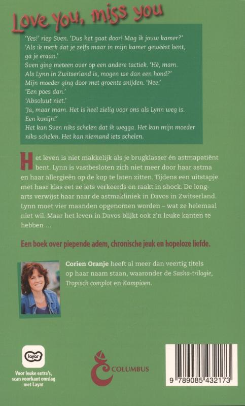 Achterkant van Love you, miss you