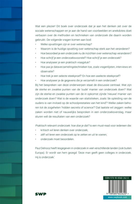 Achterkant van Praktisch relevant onderzoek: hoe doe je dat?