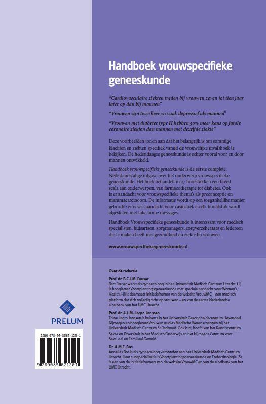 Achterkant van Handboek vrouwspecifieke geneeskunde