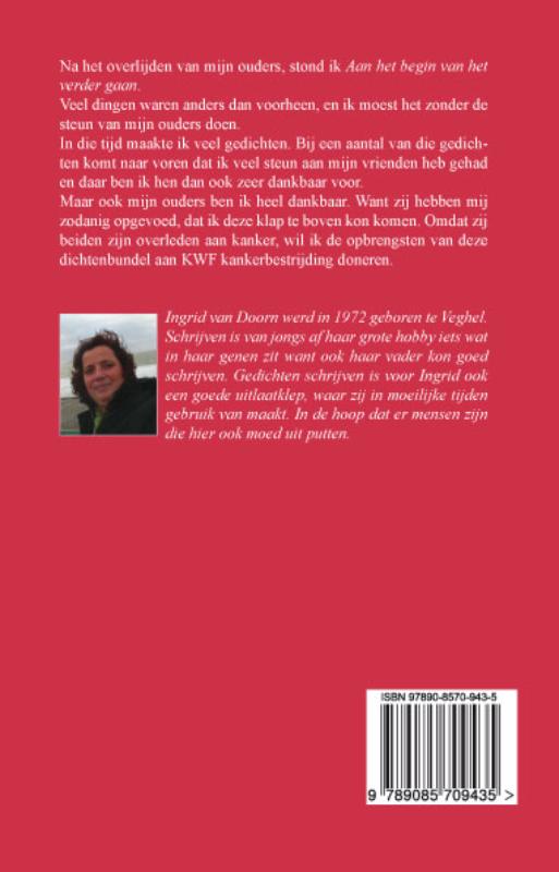 Achterkant van Aan het begin van het verder gaan