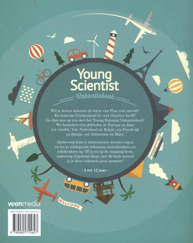 Achterkant van Young scientist vakantieboek
