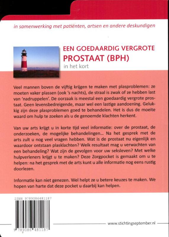 Achterkant van Een goedaardig vergrote prostaat (BPH)