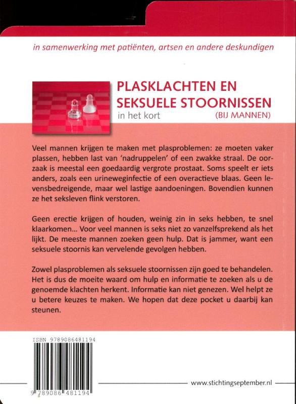 Achterkant van Plasklachten en seksuele stoornissen bij mannen