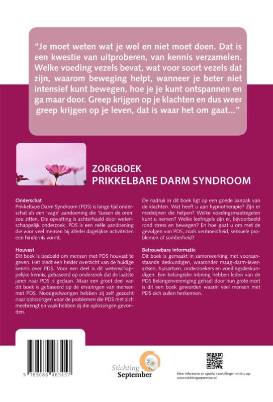 Achterkant van Zorgboek prikkelbare darm syndroom