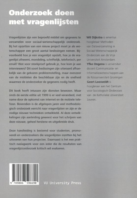 Achterkant van Onderzoek met vragenlijsten