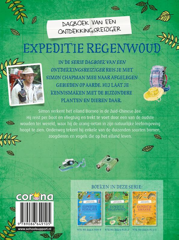 Achterkant van Expeditie Regenwoud