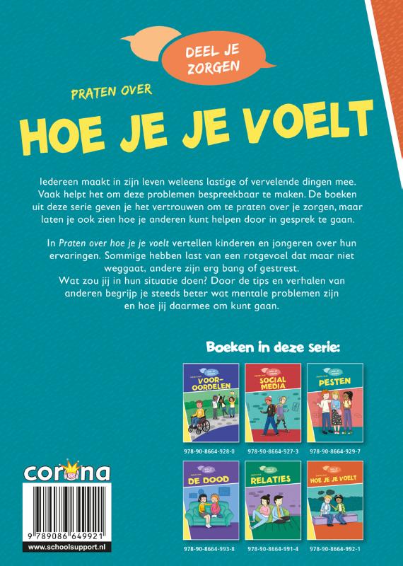 Achterkant van Praten over hoe je je voelt