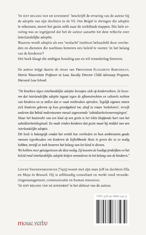 Achterkant van In het belang van de kinderen
