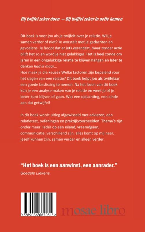 Achterkant van Bij twijfel zeker doen