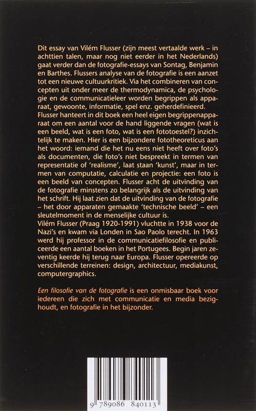 Achterkant van Een filosofie van de fotografie