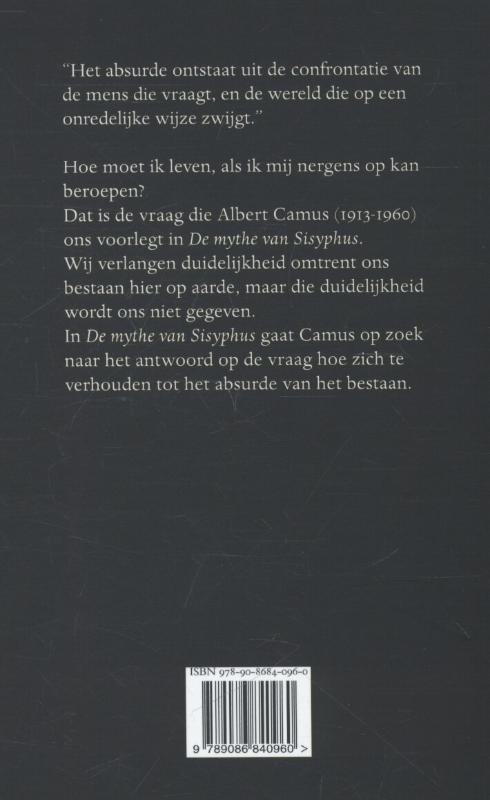 Achterkant van De mythe van Sisyphus