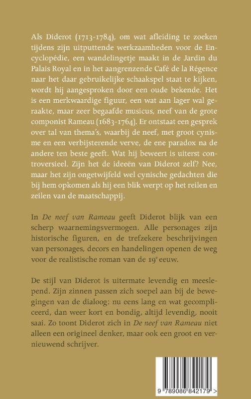 Achterkant van De neef van Rameau
