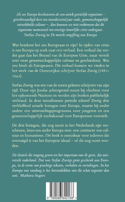 Achterkant van Aan de Europeanen van vandaag en morgen