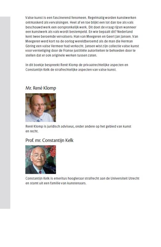 Achterkant van Valse kunst en recht