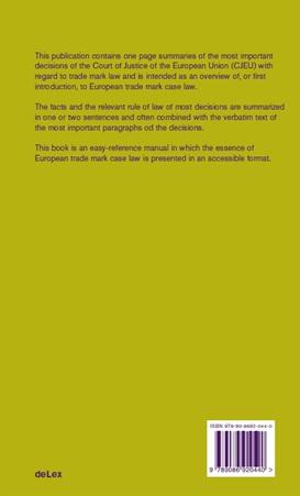 Achterkant van Trademark case law CJEU