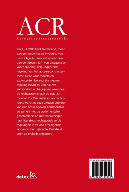 Achterkant van Auteurscontractenrecht (ACR)