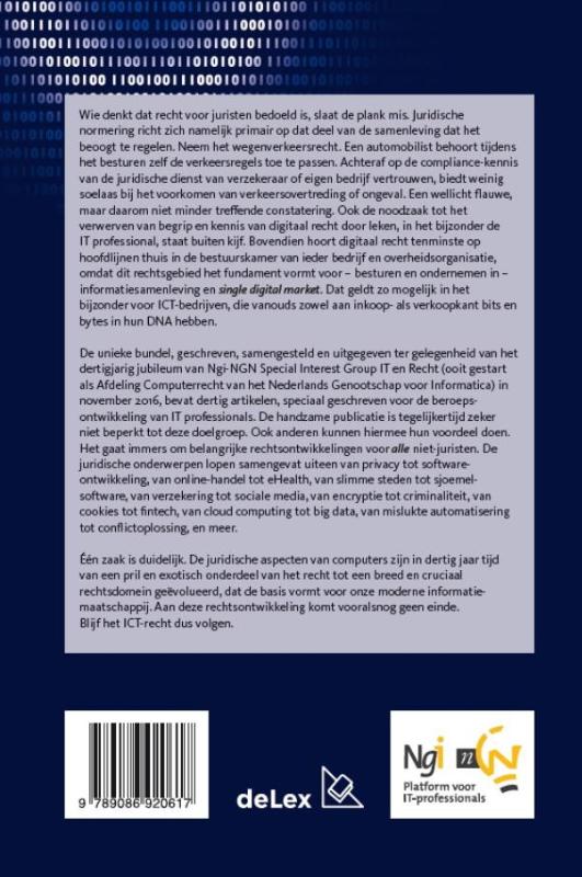 Achterkant van Digitaal recht voor IT professionals