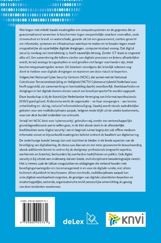 Achterkant van Multidisciplinaire aspecten van digital security