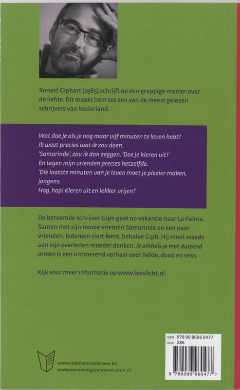 Achterkant van Ik omhels je met duizend armen