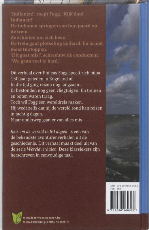 Achterkant van De reis om de wereld in 80 dagen