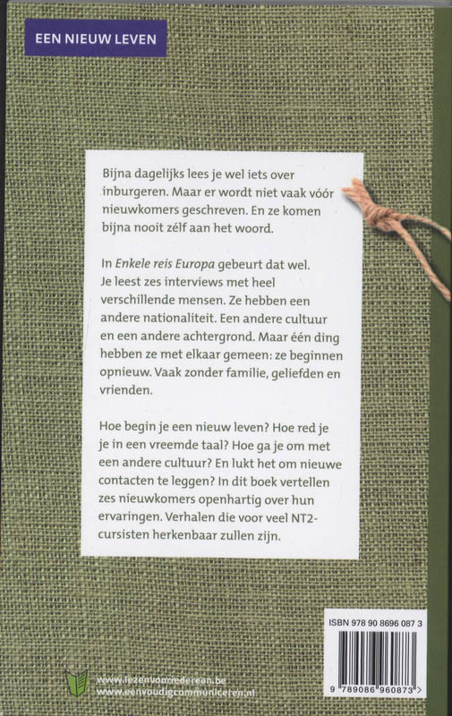 Achterkant van Enkele reis Europa