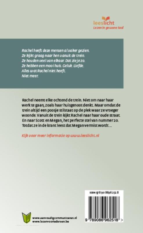 Achterkant van Het meisje in de trein