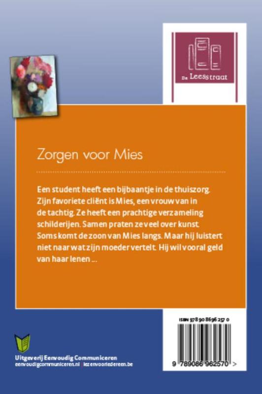 Achterkant van Zorgen voor Mies