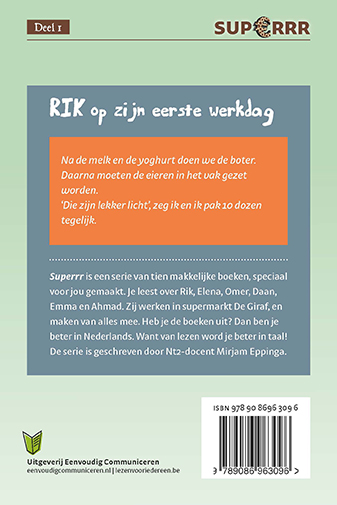 Achterkant van Rik op zijn eerste werkdag