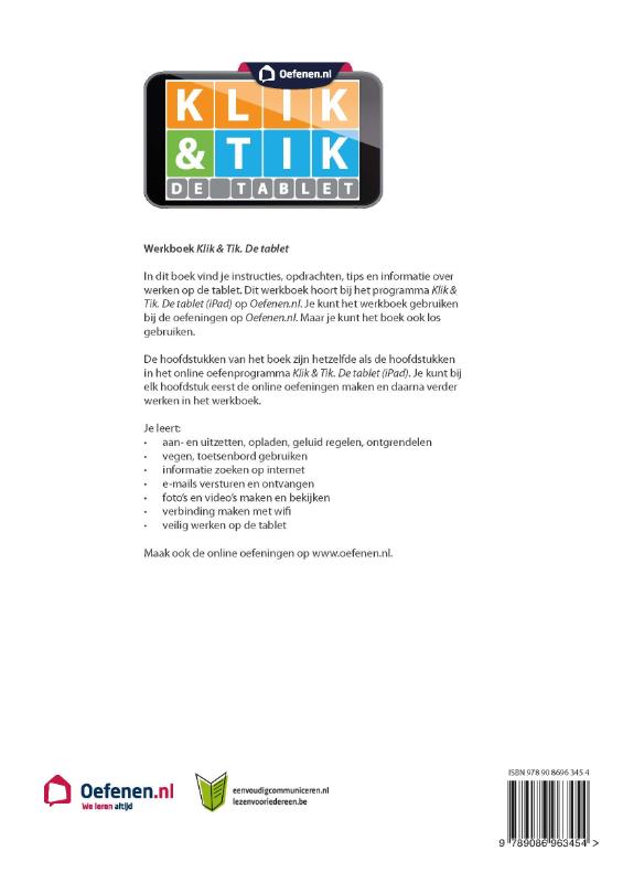 Achterkant van Klik & Tik De tablet